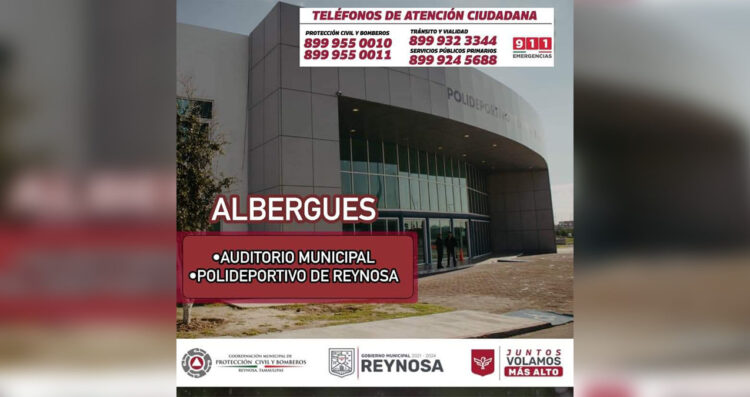 Protección Civil y Bomberos, el Sistema DIF Reynosa, tormenta