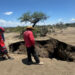 Zona afectada por las grietas que las recientes lluvias en Tula, Tamaulipas