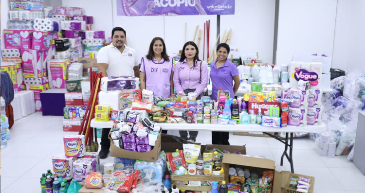 Recaba DIF Tamaulipas más de 28 toneladas de víveres; continúa entrega de apoyos a afectados por lluvias