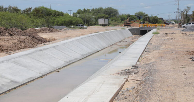 Avanza construcción del canal de la Concordia en su segunda etapa en Nuevo Laredo