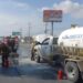 Incendio en motor de pipa de gas genera caos vial en Reynosa