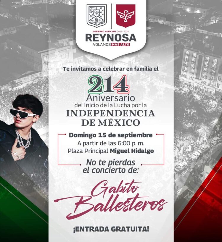 Celebrará Reynosa el 214 Aniversario del Inicio de la Lucha por la Independencia de México
