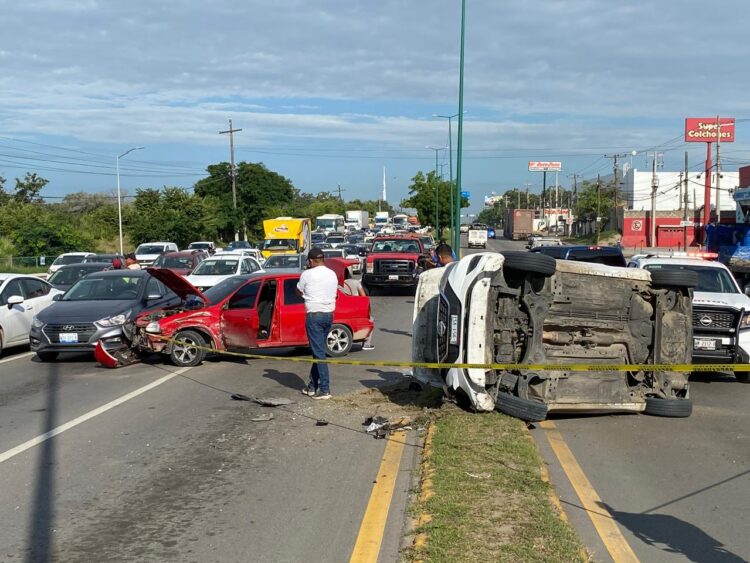 En Altamira: Lesionado Tras Choque Múltiple en Avenida de la Industria