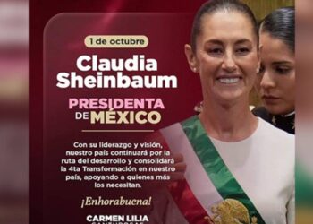 Carmen Lilia Canturosas Villarreal felicita a la nueva líder nacional, Claudia Sheinbaum