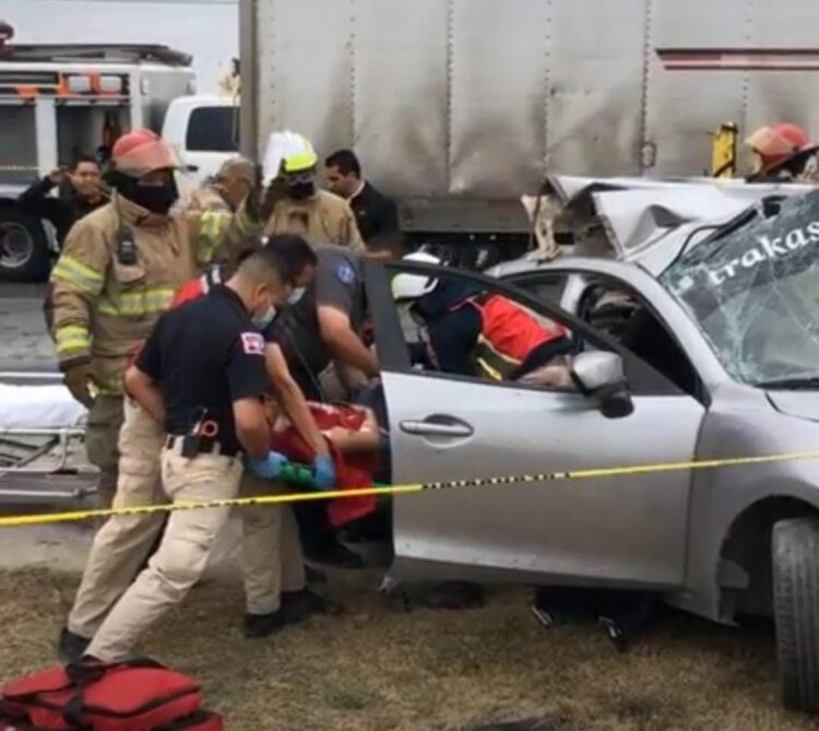 En Reynosa: Un muerto y un herido tras fuerte choque de Vehículo con Camión de carga