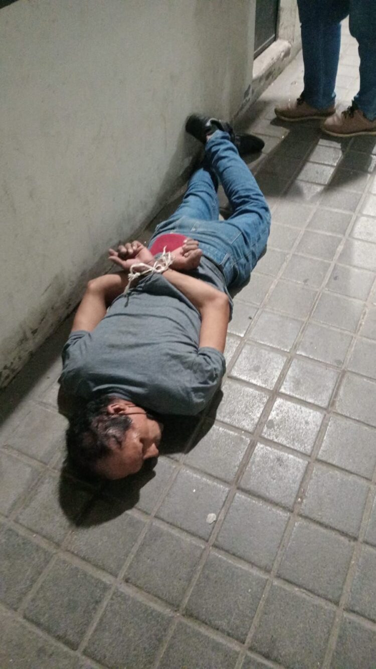 En Tampico: Capturan a ladrón y lo amarran como puerco