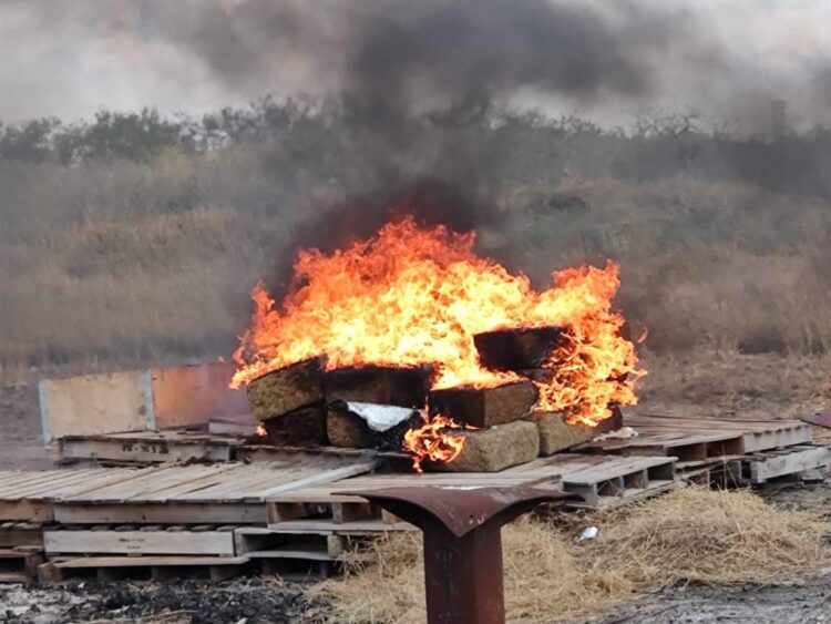 En 8ª Zona Militar: Queman Mota y Coca decomisada