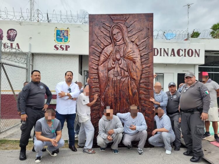 Presos del Penal de Matamoros Realizan Monumental Virgen de Guadalupe