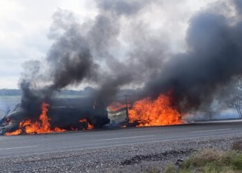 Se Incendia Vehículo en Carretera Victoria-Matamoros