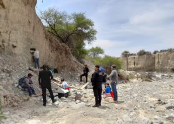 Apoya Guardia Estatal en traslado de presuntos restos de mamut encontrados en Tula