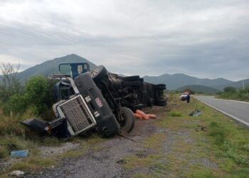 En Jaumave: Vuelca camión cargado de zanahorias