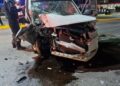En Tampico: Dormitada casi les cuesta la vida al estrellar su camioneta