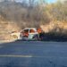 En Hidalgo: Joven resulta con quemaduras tras quemarse vehículo en el que viajaba