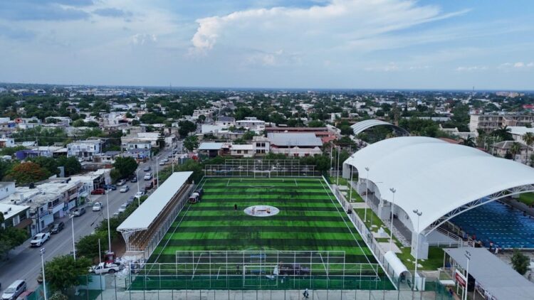Fortalece Tamaulipas el Mundial Social con canchas deportivas