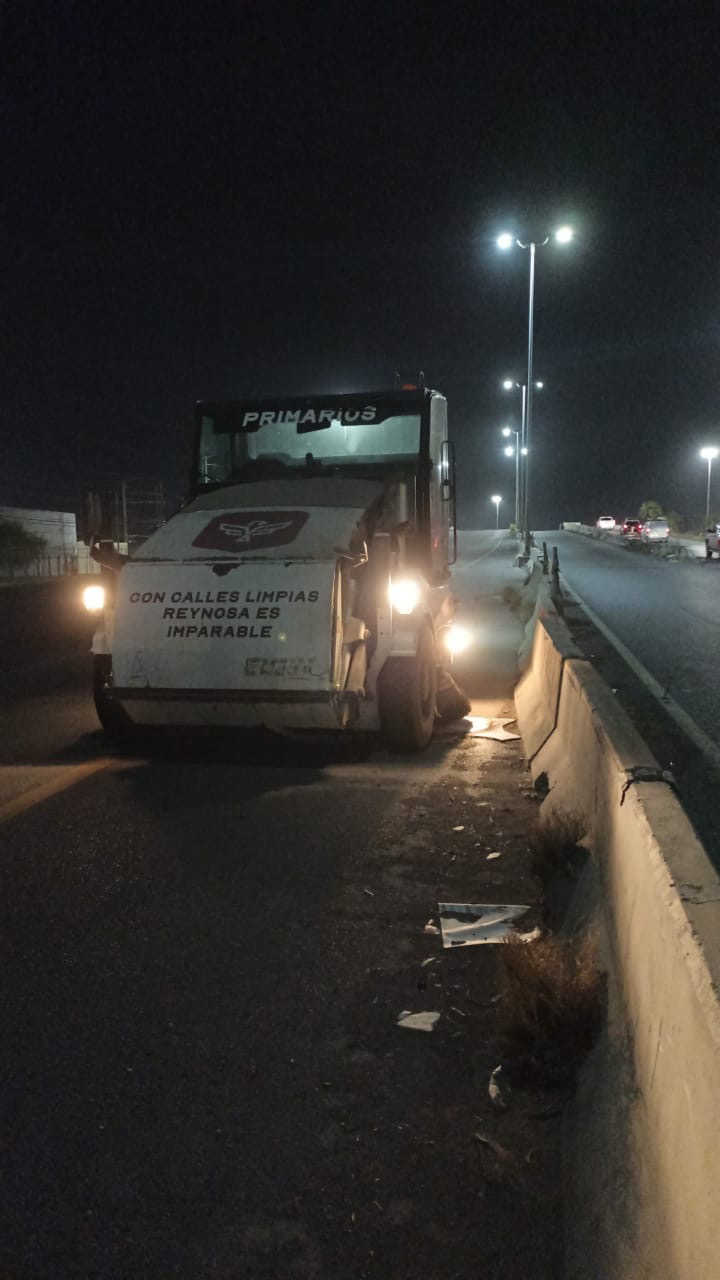 Realiza Servicios Públicos barrido nocturno de avenidas principales de Reynosa