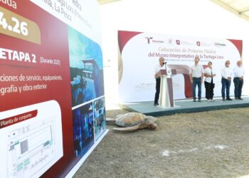 Coloca Américo primera piedra del Museo Interpretativo de la Tortuga Lora en Soto la Marina