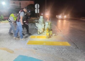 Mejora Gobierno de Reynosa vialidades con trabajo nocturno