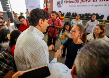 Recibió Carlos Peña Ortiz a la Presidenta Claudia Sheinbaum Pardo y al Gobernador Américo Villarreal Anaya en Reynosa