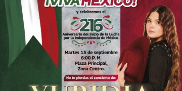 Celebrará Reynosa el 216 Aniversario de la Independencia con concierto gratuito de Yuridia