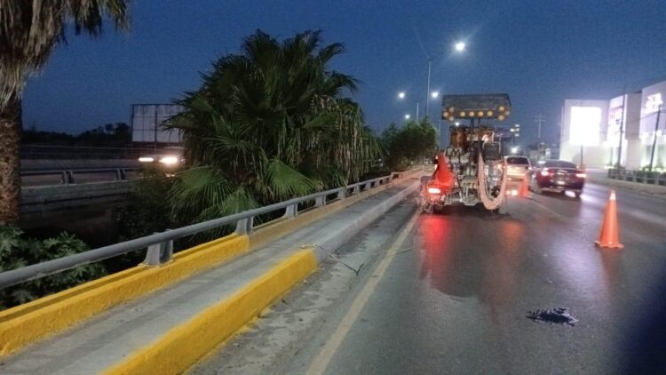 Realizó Gobierno de Reynosa trabajos de Ingeniería Vial durante turno nocturno