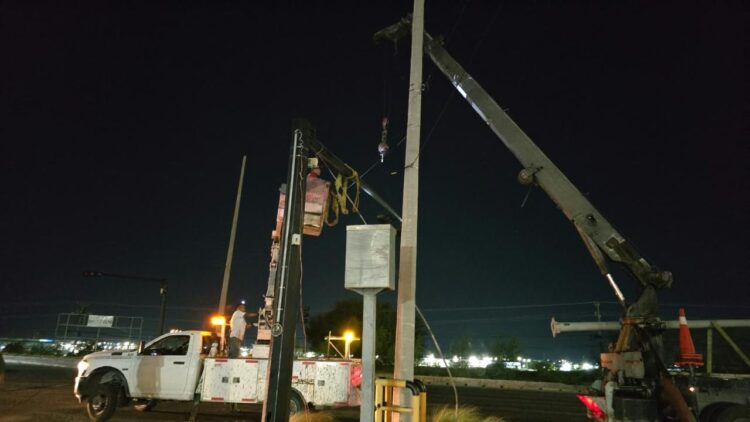 Rehabilita Servicios Públicos alumbrado en Reynosa mejorando seguridad vial